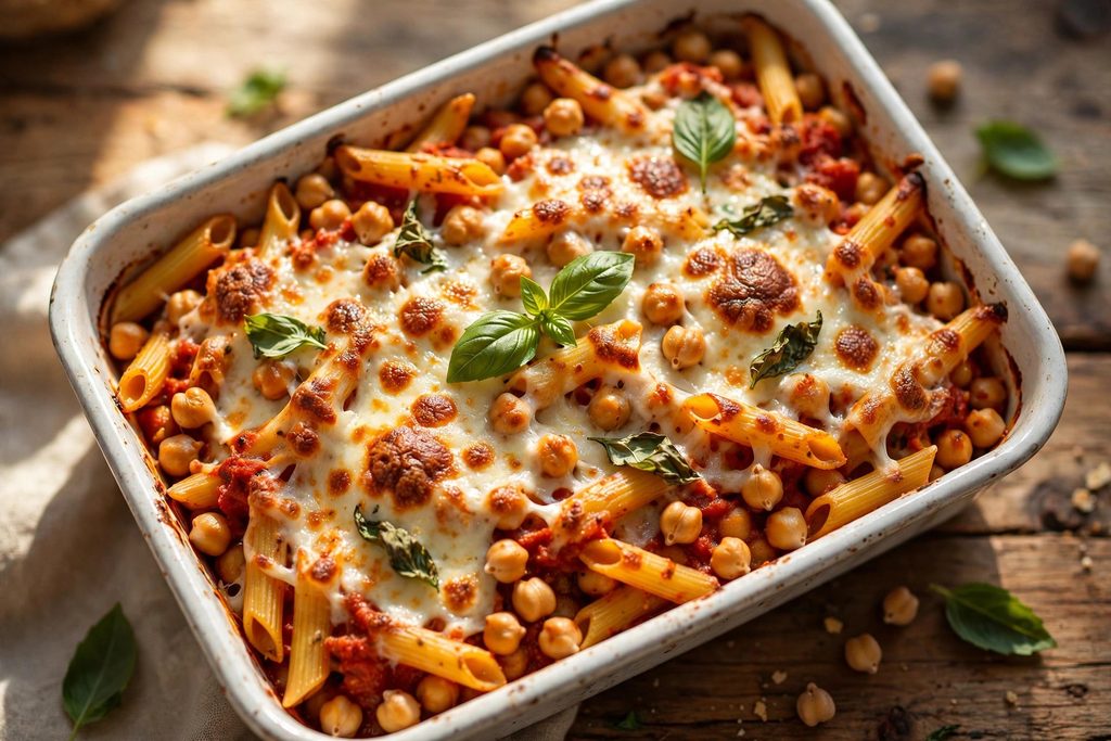 Chickpea Pasta Bake